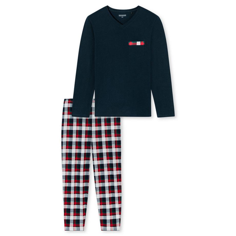 Schiesser Pigiama in cotone con maglia a maniche lunghe e pantaloni lunghi  