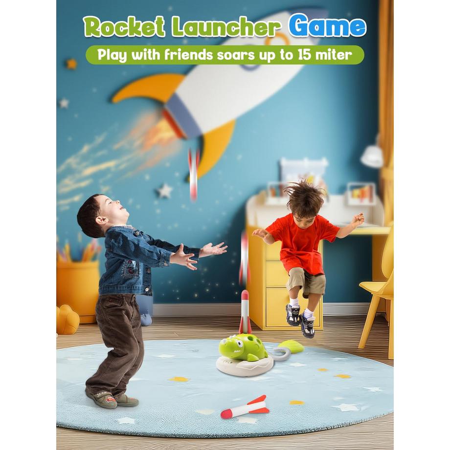 Activity-board  Spiele im Freien für Kinder, Dinosaurier Garten Spielzeug Kinder. Raketenspielzeug, Musik Springseil, Geschenk Kinder 
