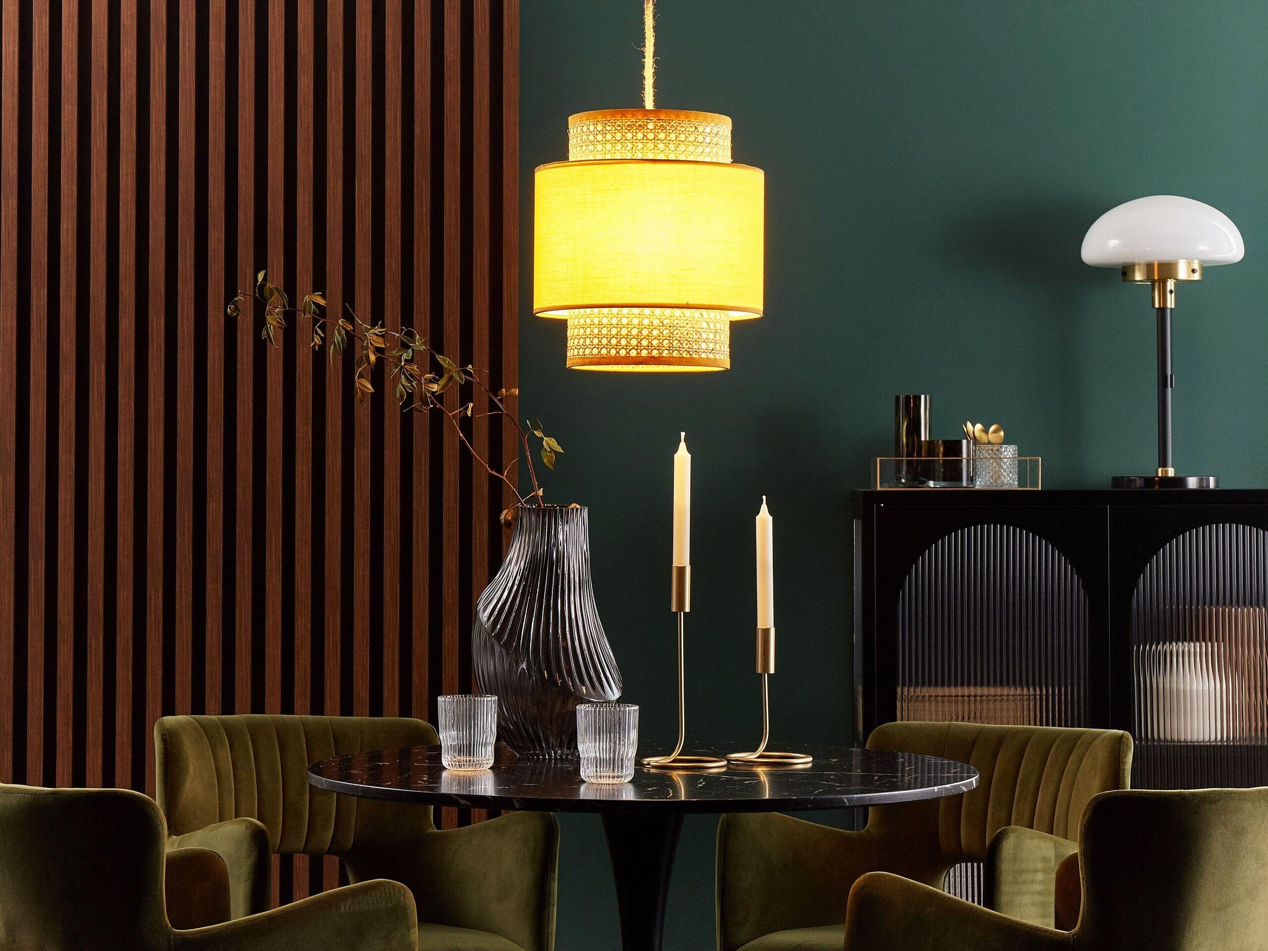 Beliani Hängelampe aus Stoff Modern BOERI  