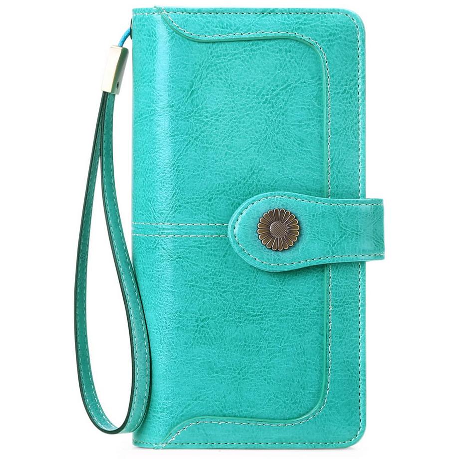 Only-bags.store Portefeuille Grand Embrayage Portefeuille Long Bloquant la Protection RFID avec 24 Emplacements pour Cartes  