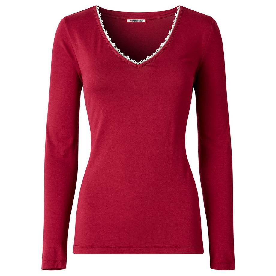 Joe Browns V-Ausschnitt Jersey Top mit Spitzenbesatz  