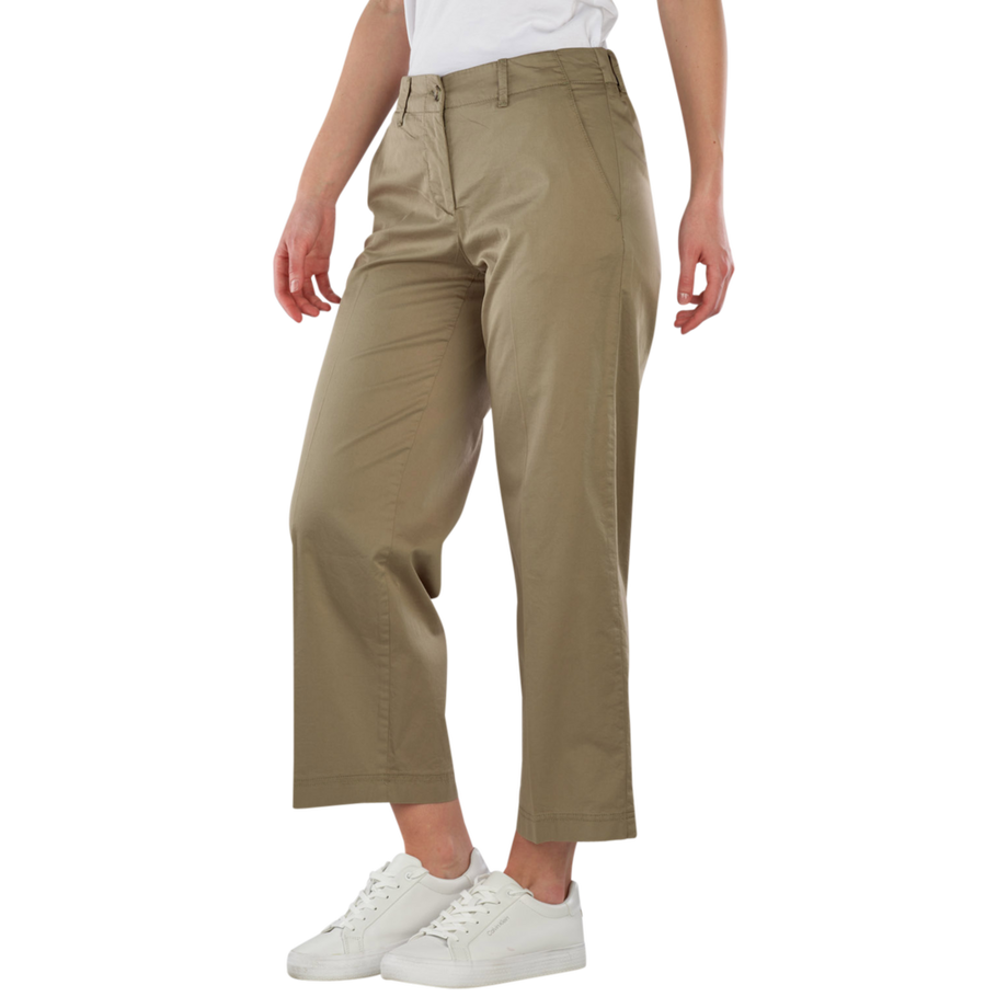 BRAX Maine S 5-Pocket Wide Leg Cropped Stretch Cotton Pantalon  