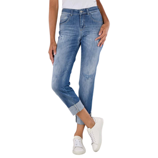 ANGELS Darleen Straight Fit Crop Fringe Jeans  