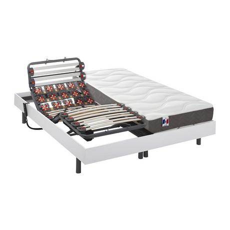 DREAMEA Lit électrique relaxation lattes plots matelas 100% latex 5 zones MENELAS de DREAMEA 2 moteurs OKIN  