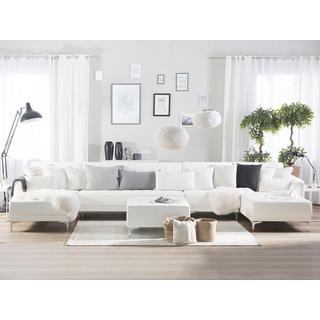 Beliani Grand canapé avec pouf ottoman en Cuir PU Moderne ABERDEEN  