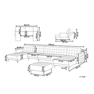 Beliani Grand canapé avec pouf ottoman en Cuir PU Moderne ABERDEEN  