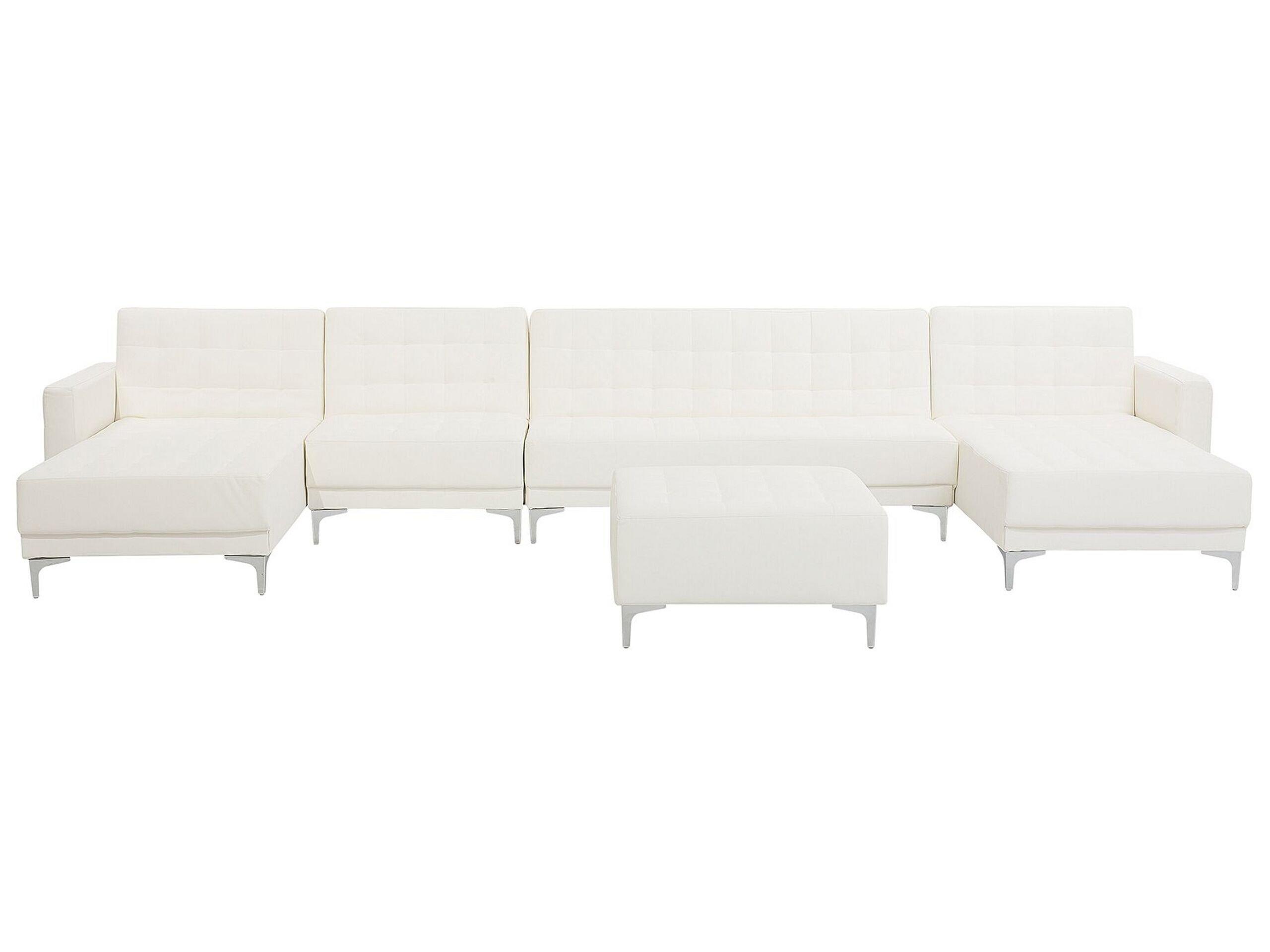 Beliani Grand canapé avec pouf ottoman en Cuir PU Moderne ABERDEEN  