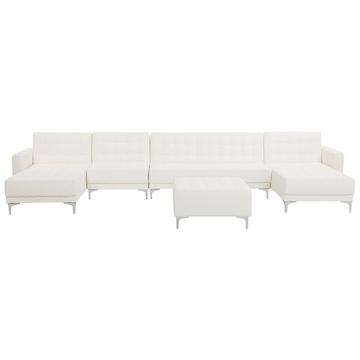 Grand canapé avec pouf ottoman en Cuir PU Moderne ABERDEEN