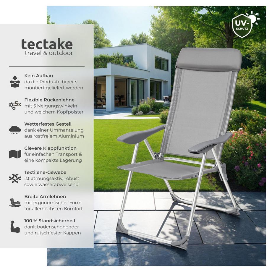 Tectake Set di 4 sedie da giardino Maurine Pieghevoli  