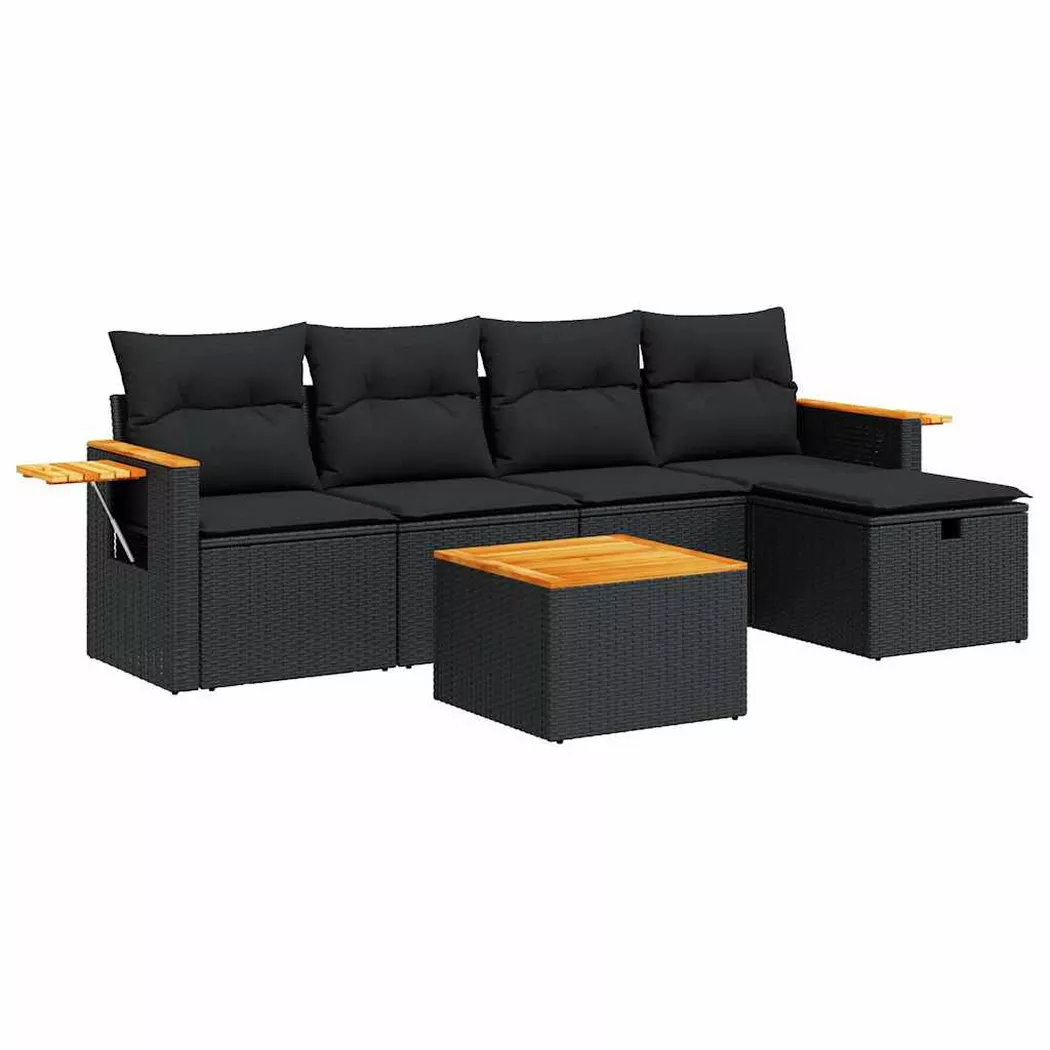 VidaXL - Ensemble de canapés de jardin rotin synthétique, One Size, Noir