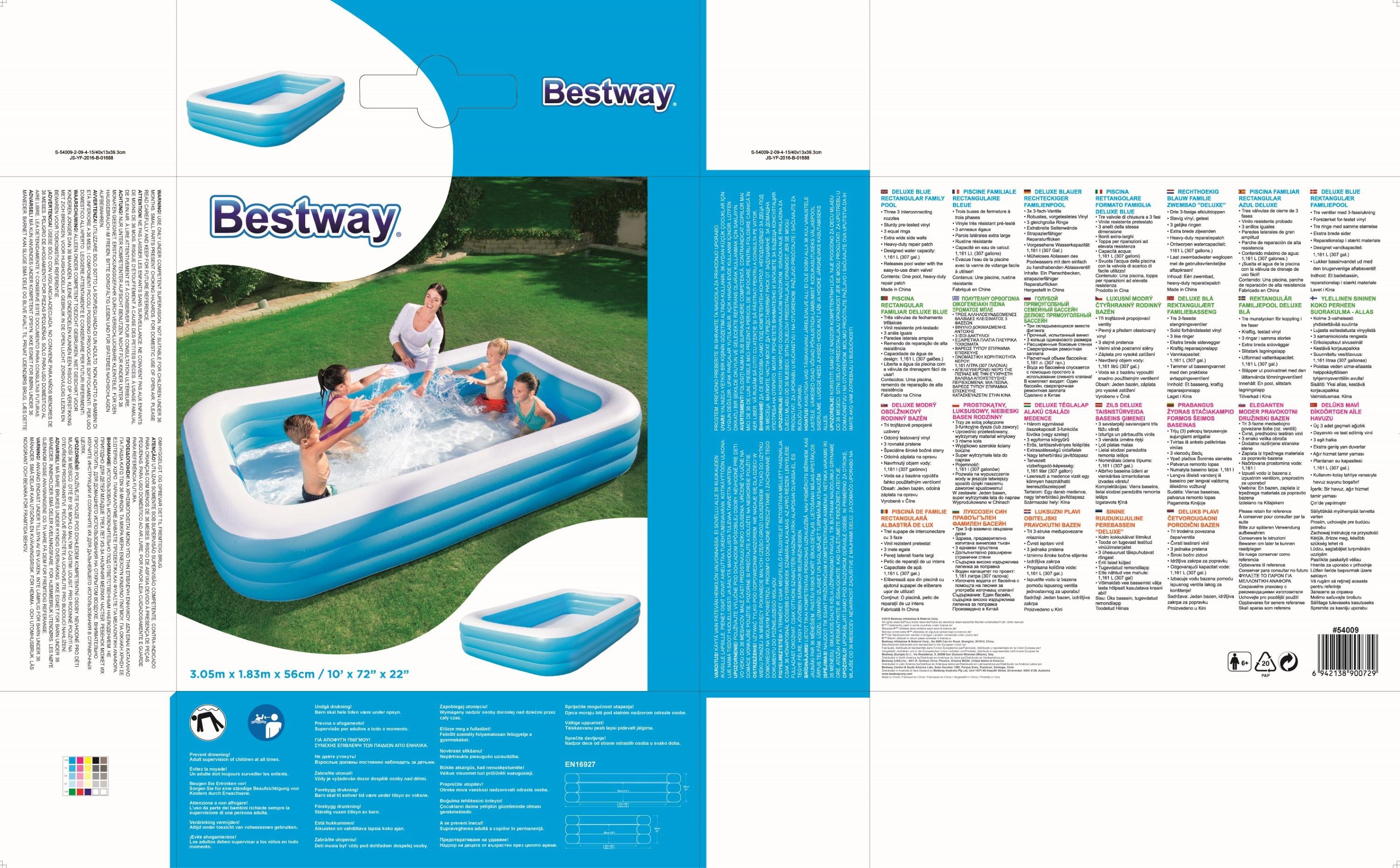 Bestway  Family Pool Deluxe 305x183x56cm 