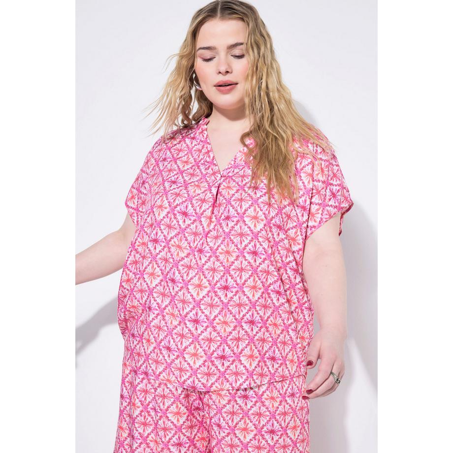 Studio Untold Oversized Blusenshirt Rautenprint  