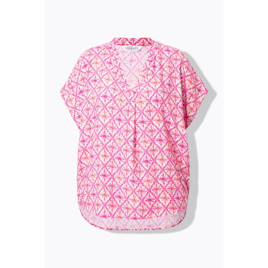 Studio Untold Oversized Blusenshirt Rautenprint  