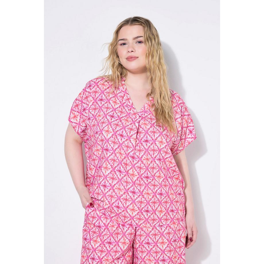 Studio Untold Oversized Blusenshirt Rautenprint  