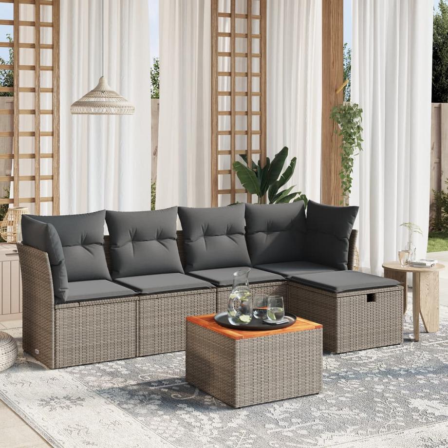 VidaXL Ensemble de canapés de jardin rotin synthétique  