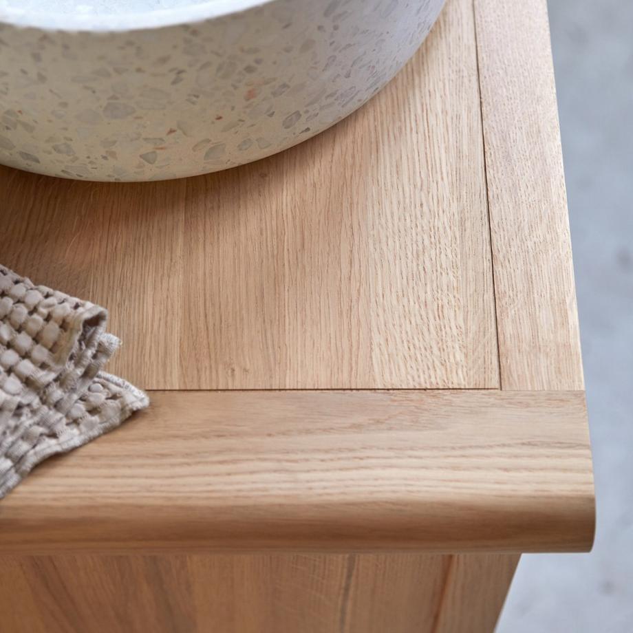 Tikamoon Meuble sous vasque en chêne massif 65 cm Volute  