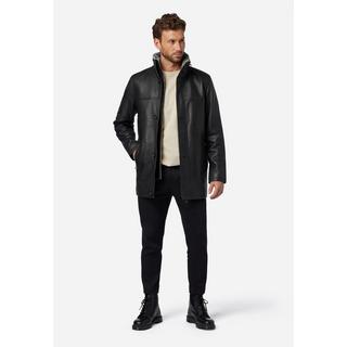 RICANO  Manteau en cuir pour homme Jemenez, manteau court avec doublure en fourrure amovible 