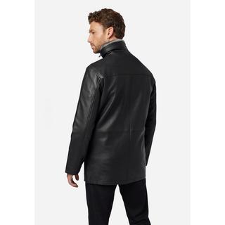 RICANO  Manteau en cuir pour homme Jemenez, manteau court avec doublure en fourrure amovible 