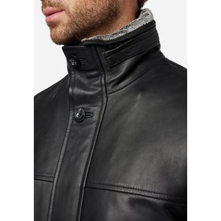 RICANO  Manteau en cuir pour homme Jemenez, manteau court avec doublure en fourrure amovible 