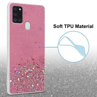 Cadorabo  Hülle für Samsung Galaxy A21s TPU Silikon mit funkelnden Glitter 