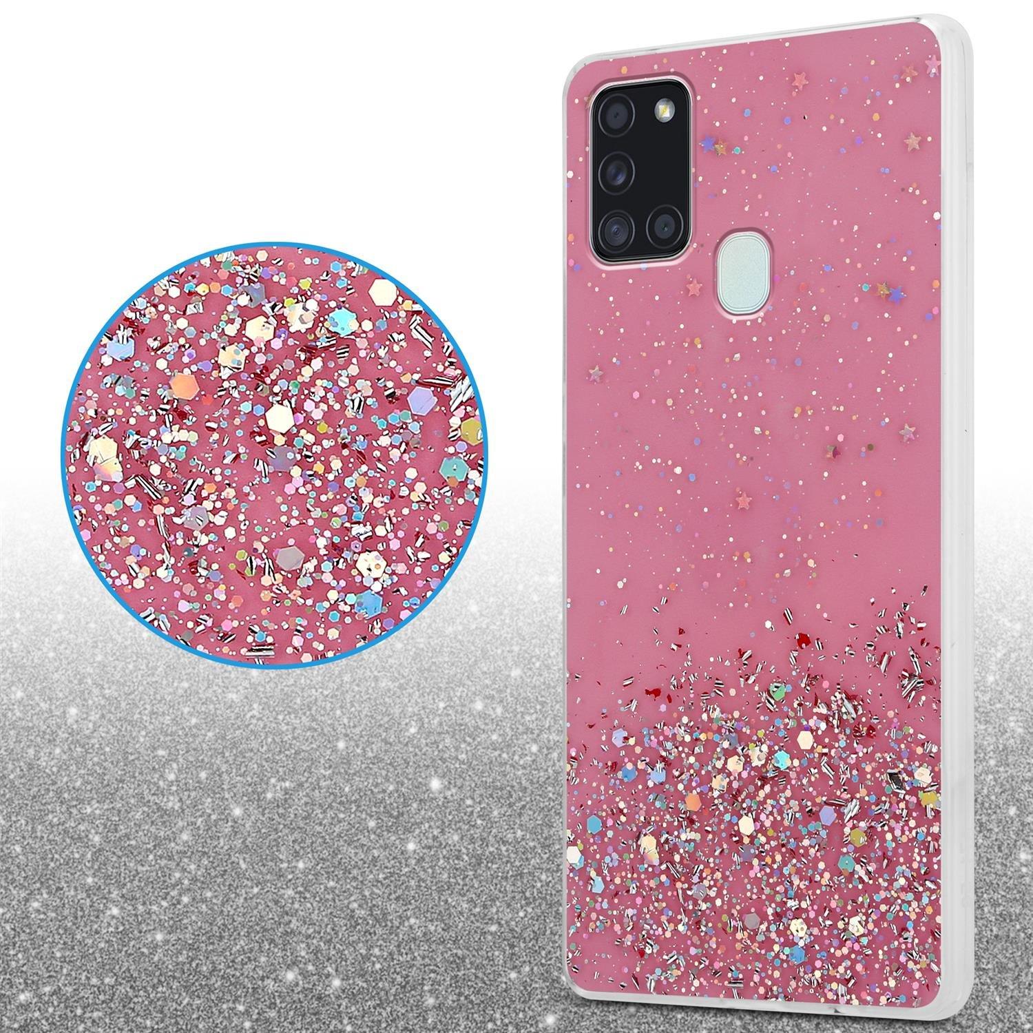 Cadorabo  Hülle für Samsung Galaxy A21s TPU Silikon mit funkelnden Glitter 