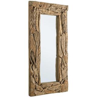 mutoni Miroir corbeau avec cadre en teck 120x60  