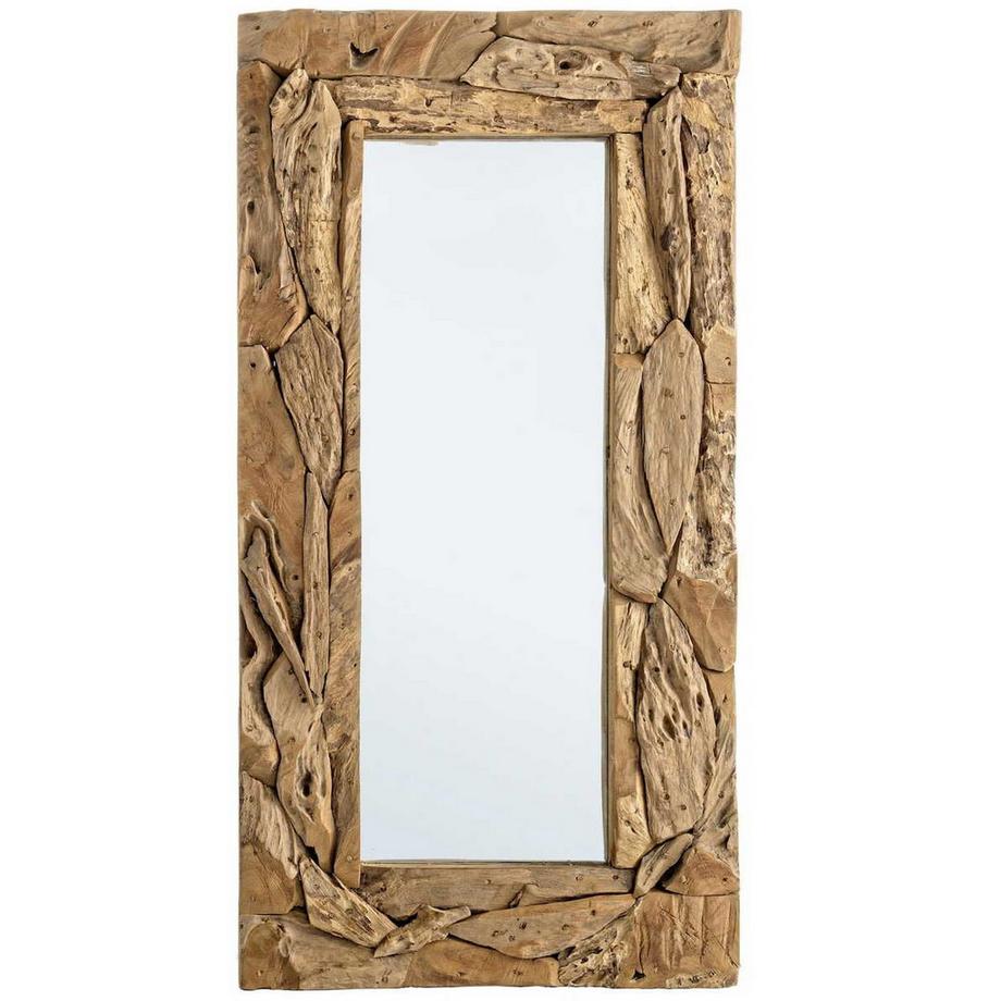 mutoni Miroir Raven avec cadre en teck 120x60  