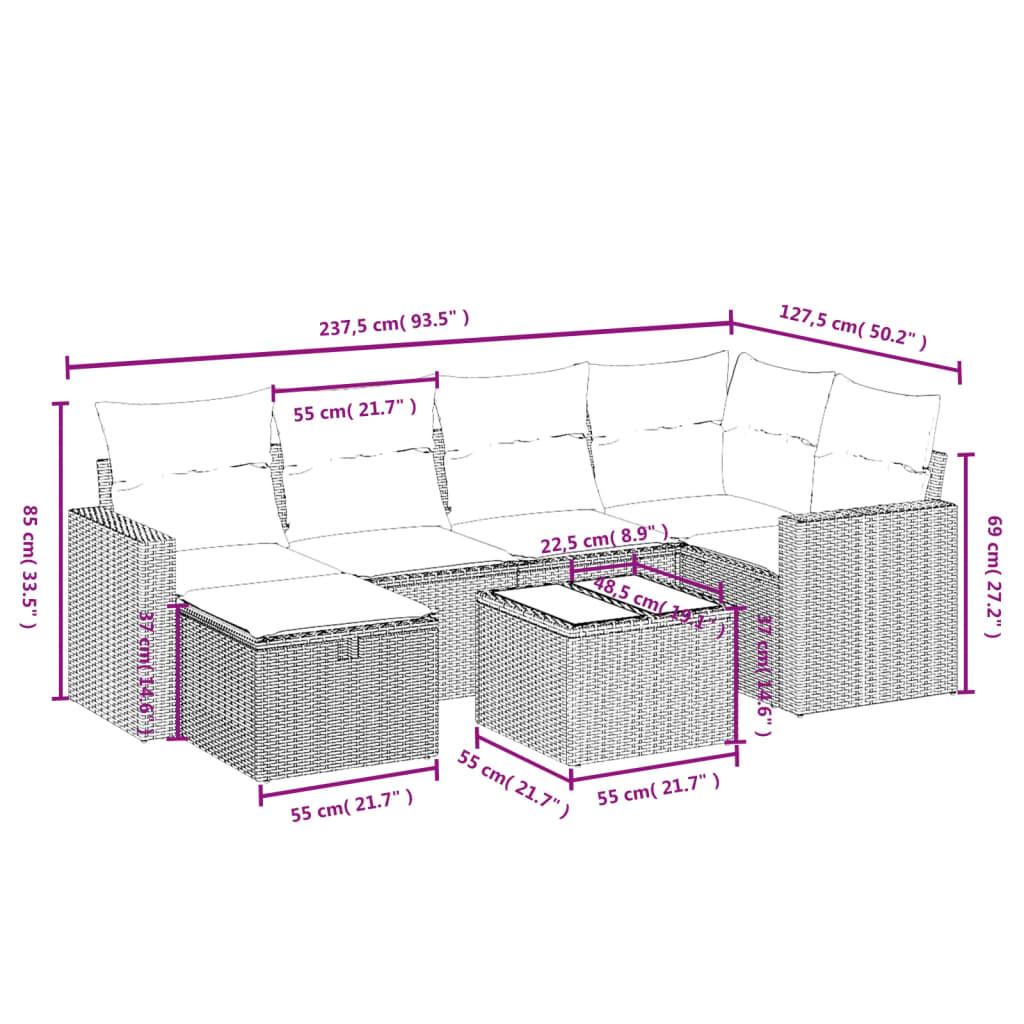 VidaXL set divano da giardino Polirattan  