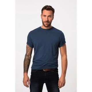 JP1880  T-shirt Basic en coton peigné, col rond mer profonde bleu 