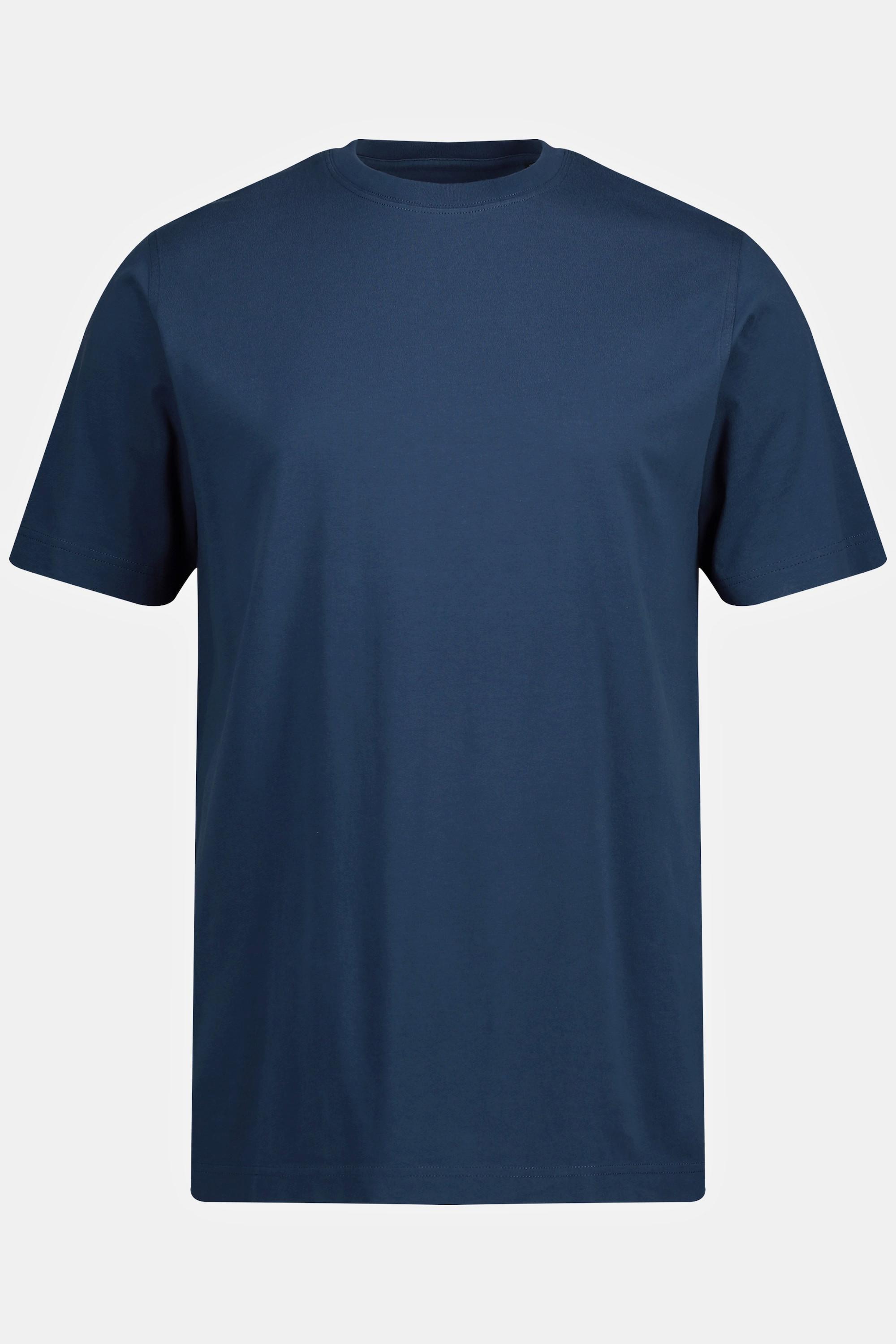 JP1880  T-shirt Basic en coton peigné, col rond mer profonde bleu 