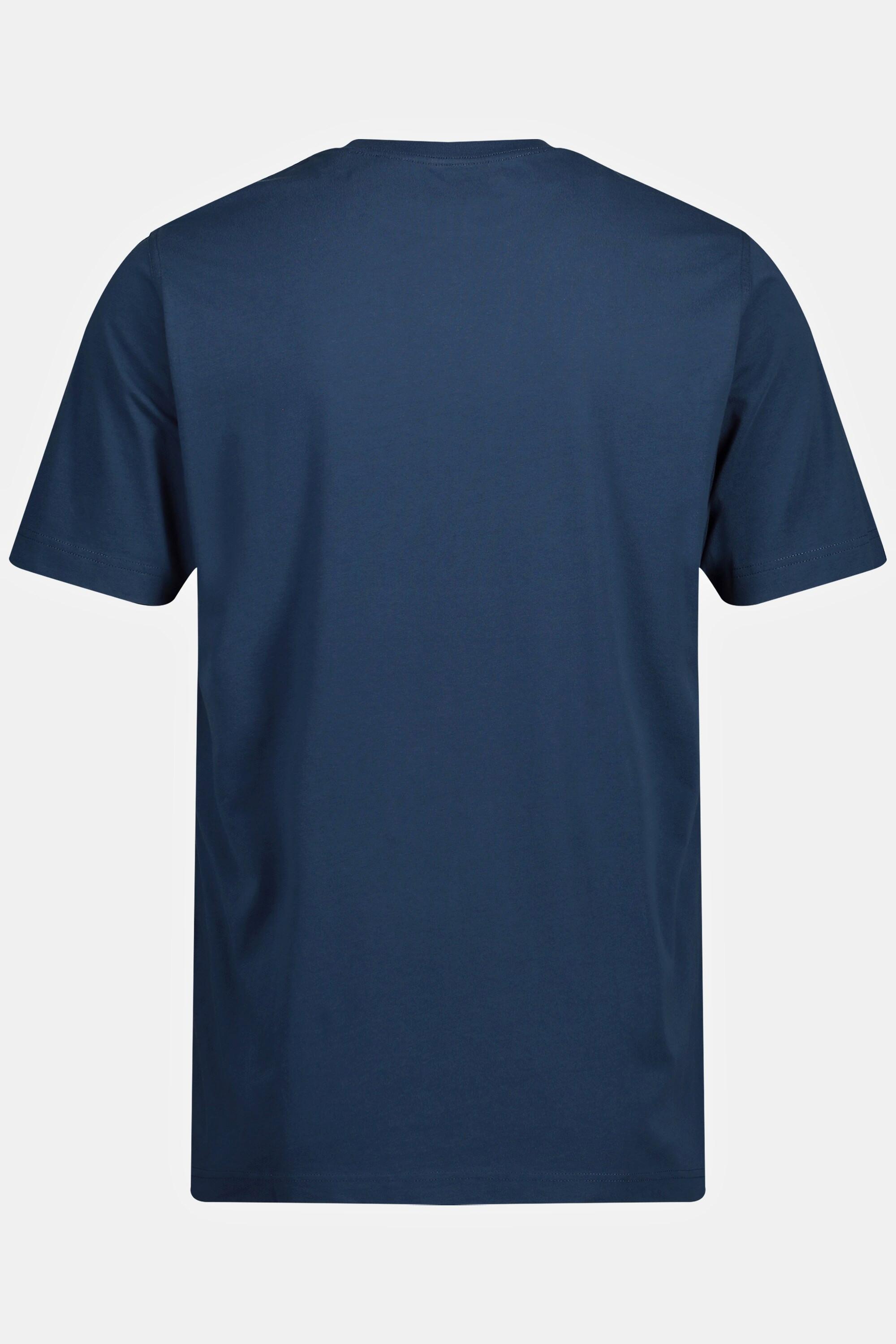 JP1880  T-shirt Basic en coton peigné, col rond mer profonde bleu 