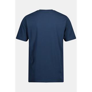 JP1880  T-shirt Basic en coton peigné, col rond mer profonde bleu 