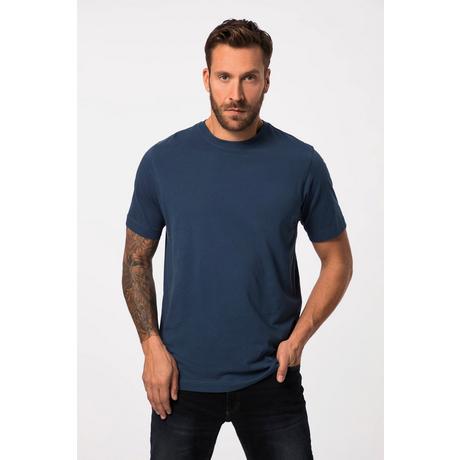 JP1880  T-shirt Basic en coton peigné, col rond mer profonde bleu 