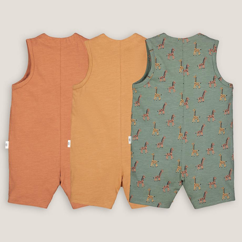 La Redoute Collections  3er-Pack Kurzoveralls 