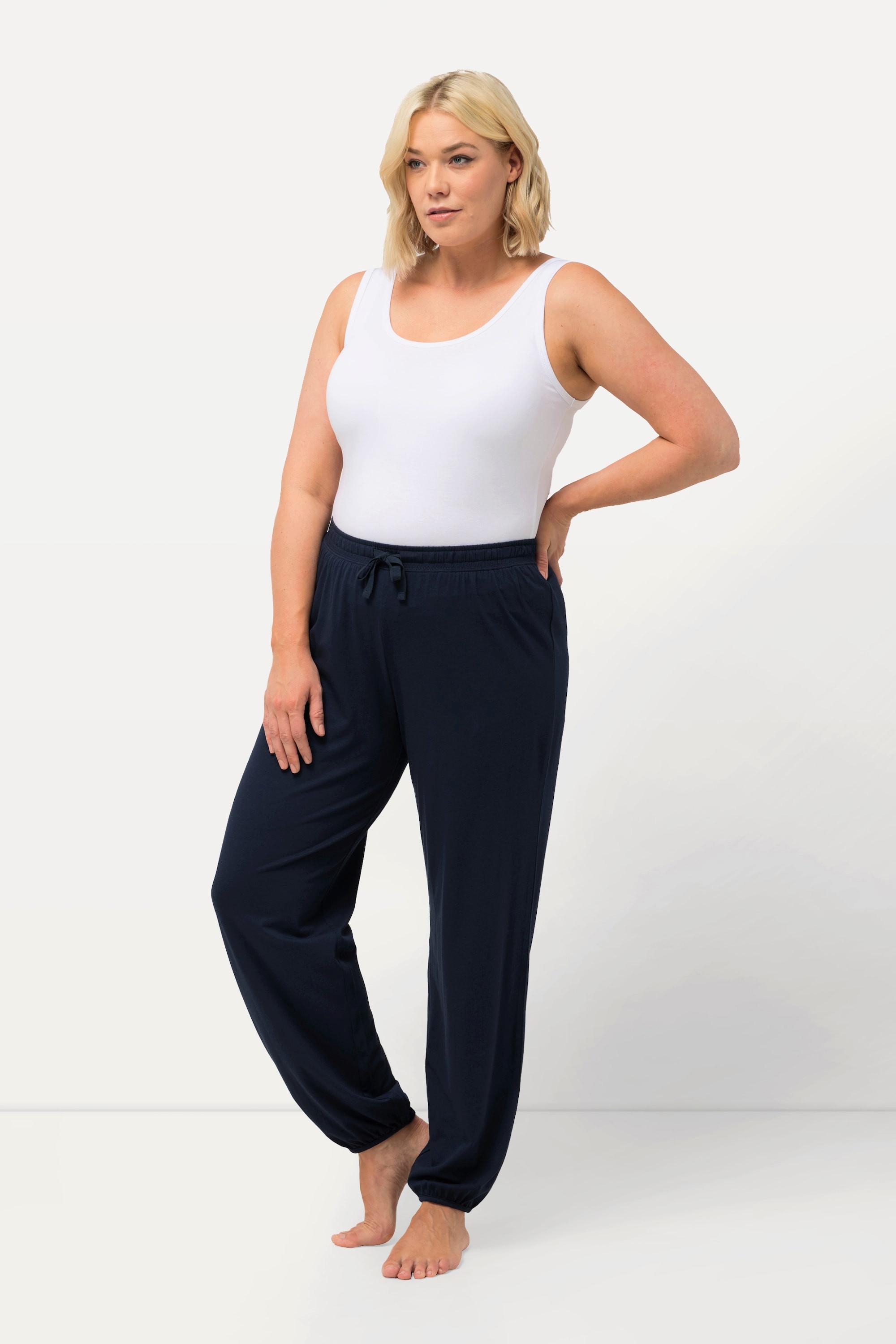 Ulla Popken  Pyjama-Hose, Modalmix, gerades Bein, Elastikbund 