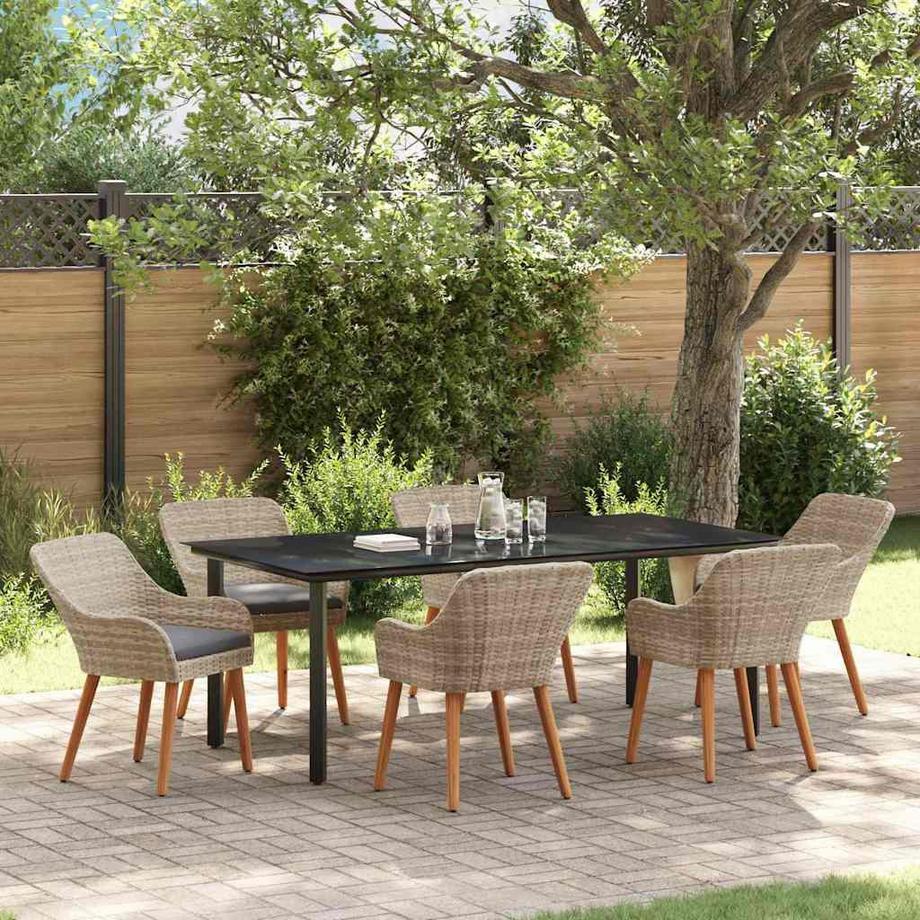 VidaXL Set da Pranzo per Giardino Polyrattan  