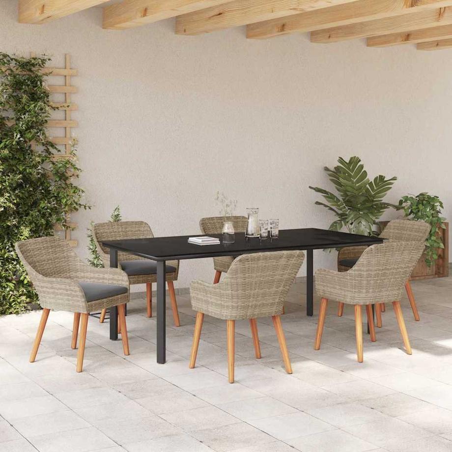 VidaXL Set da Pranzo per Giardino Polyrattan  