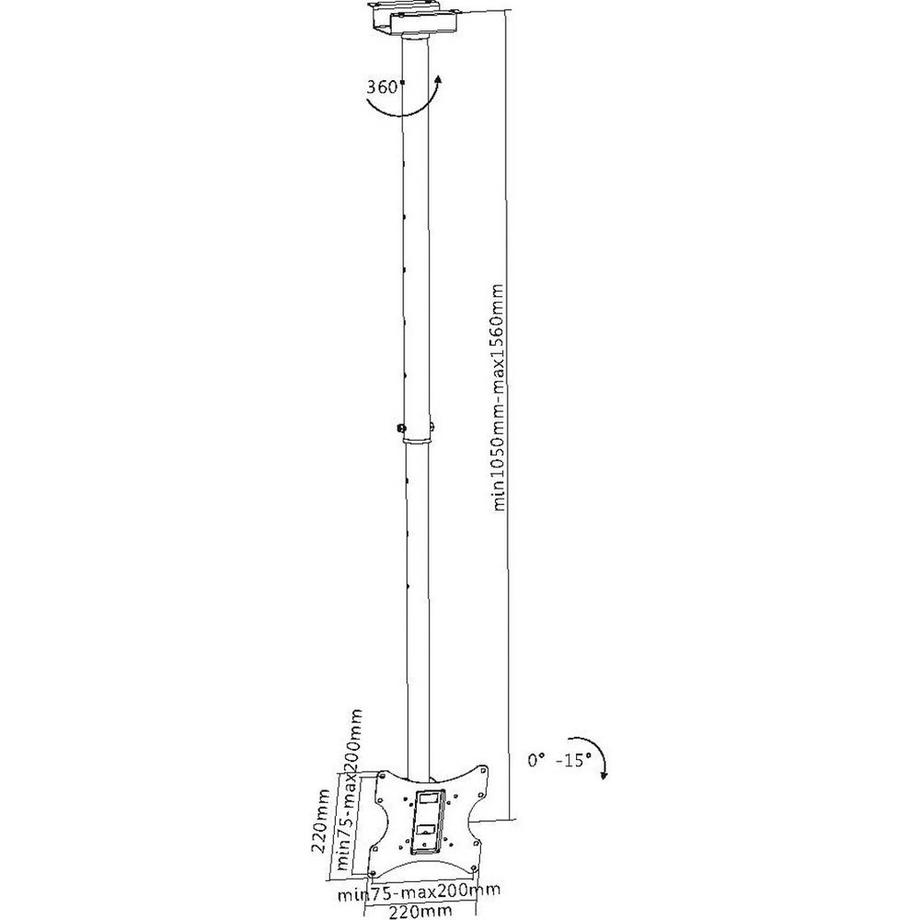 Value  Support de plafond LCD/TV 50 kg 