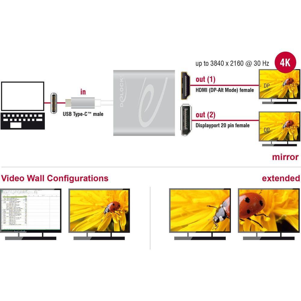 DeLock  multiadapter usb type-c - hdmi displayport 