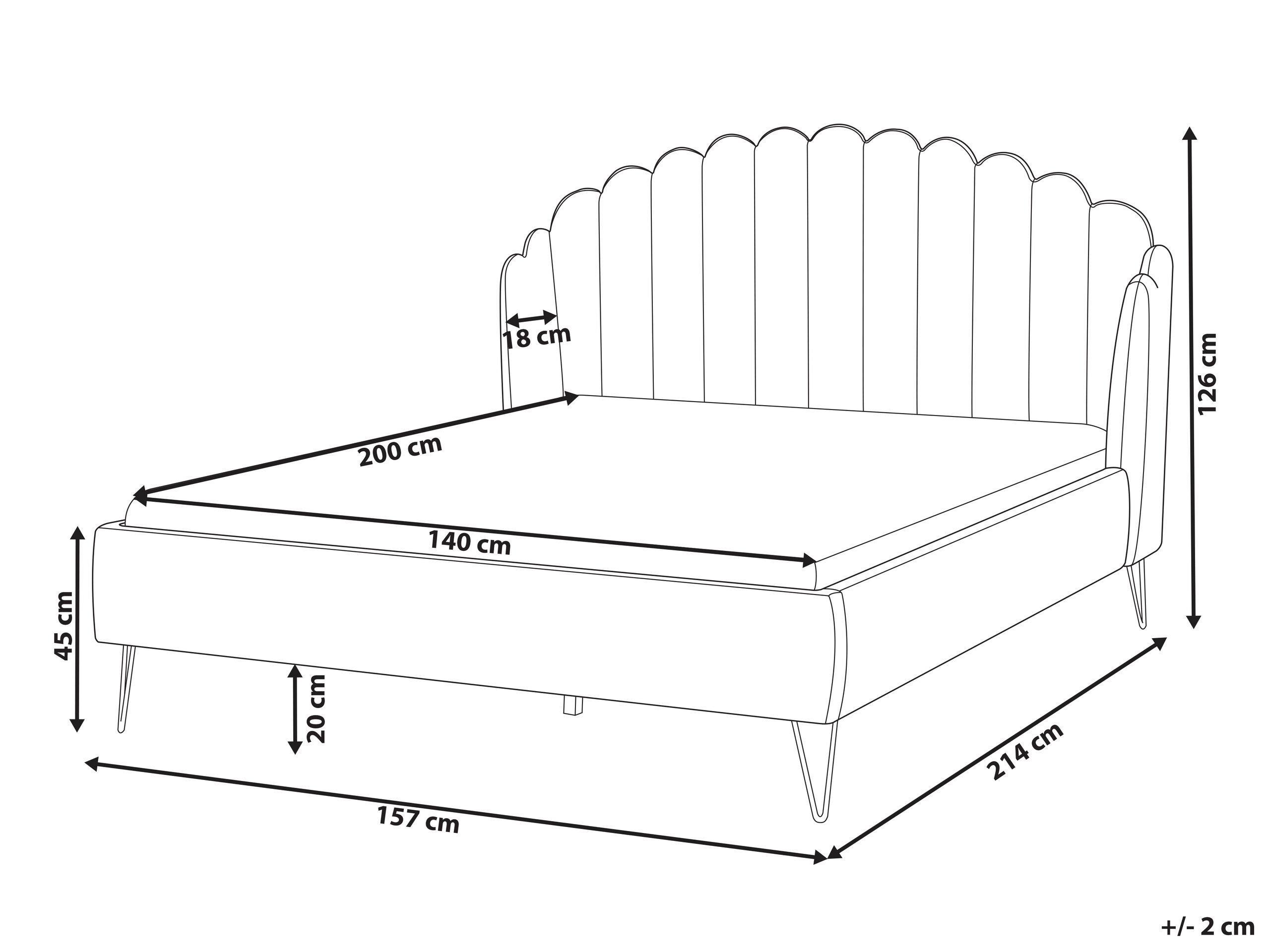 Beliani Bett mit Lattenrost aus Samtstoff Retro AMBILLOU  