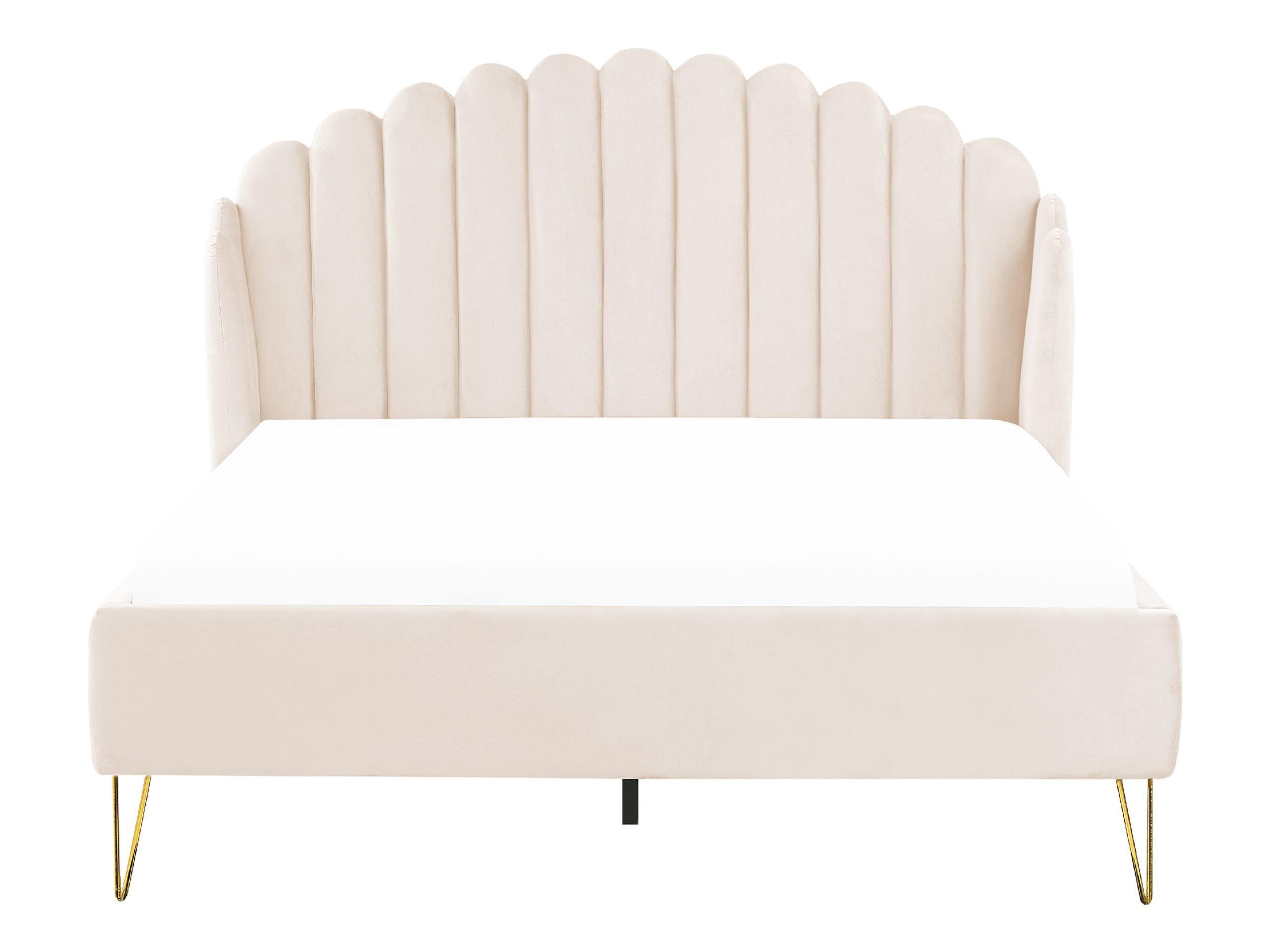 Beliani Lit à lattes en Velours Rétro AMBILLOU  