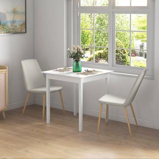 Northio Table À Manger Table De Cuisine Table De Salle À Manger Carrée Pour 2 Personnes, Table De Salon En Bois, Pour Cuisine, Salle À Manger, Blanc, 75 X 75 X 76 Cm  