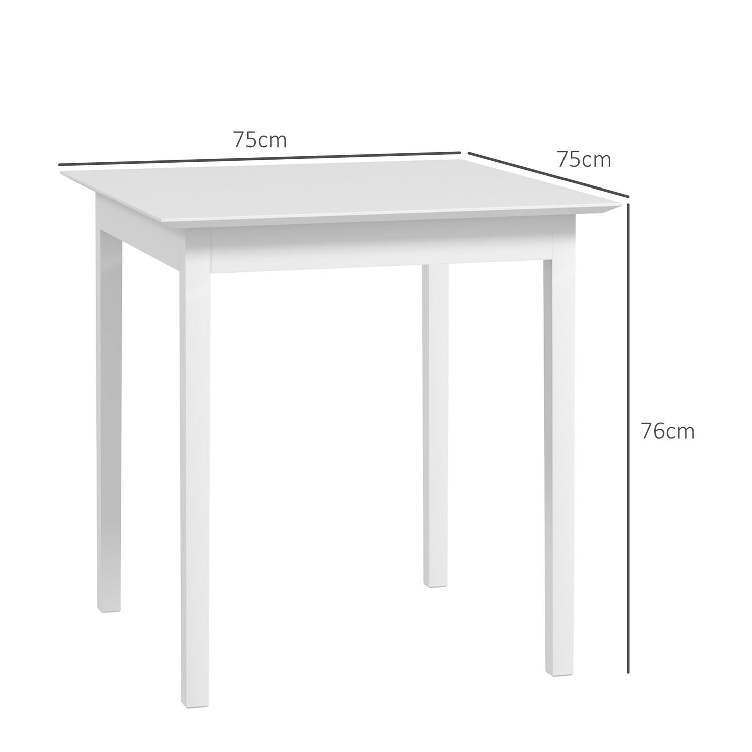 Northio Table À Manger Table De Cuisine Table De Salle À Manger Carrée Pour 2 Personnes, Table De Salon En Bois, Pour Cuisine, Salle À Manger, Blanc, 75 X 75 X 76 Cm  