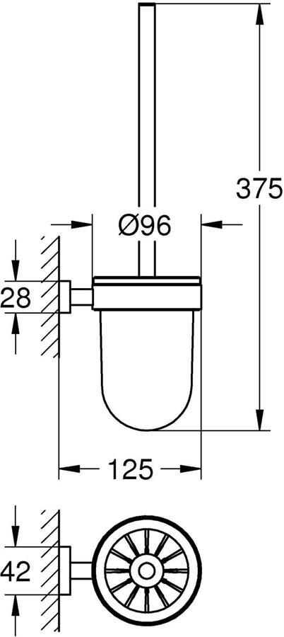 GROHE  Toilettenbürste Essentials Cube Chrom 