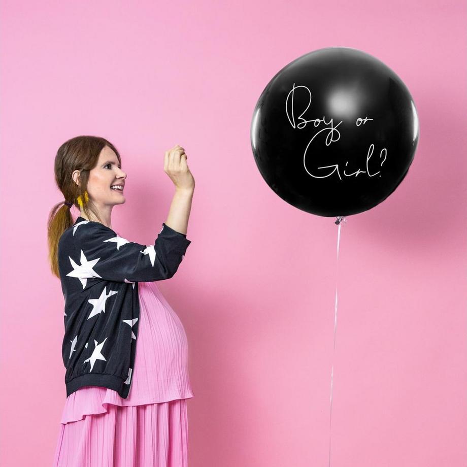 Pricenet  Gender Reveal Ballon Junge oder Mädchen rosa Konfetti 100 cm 