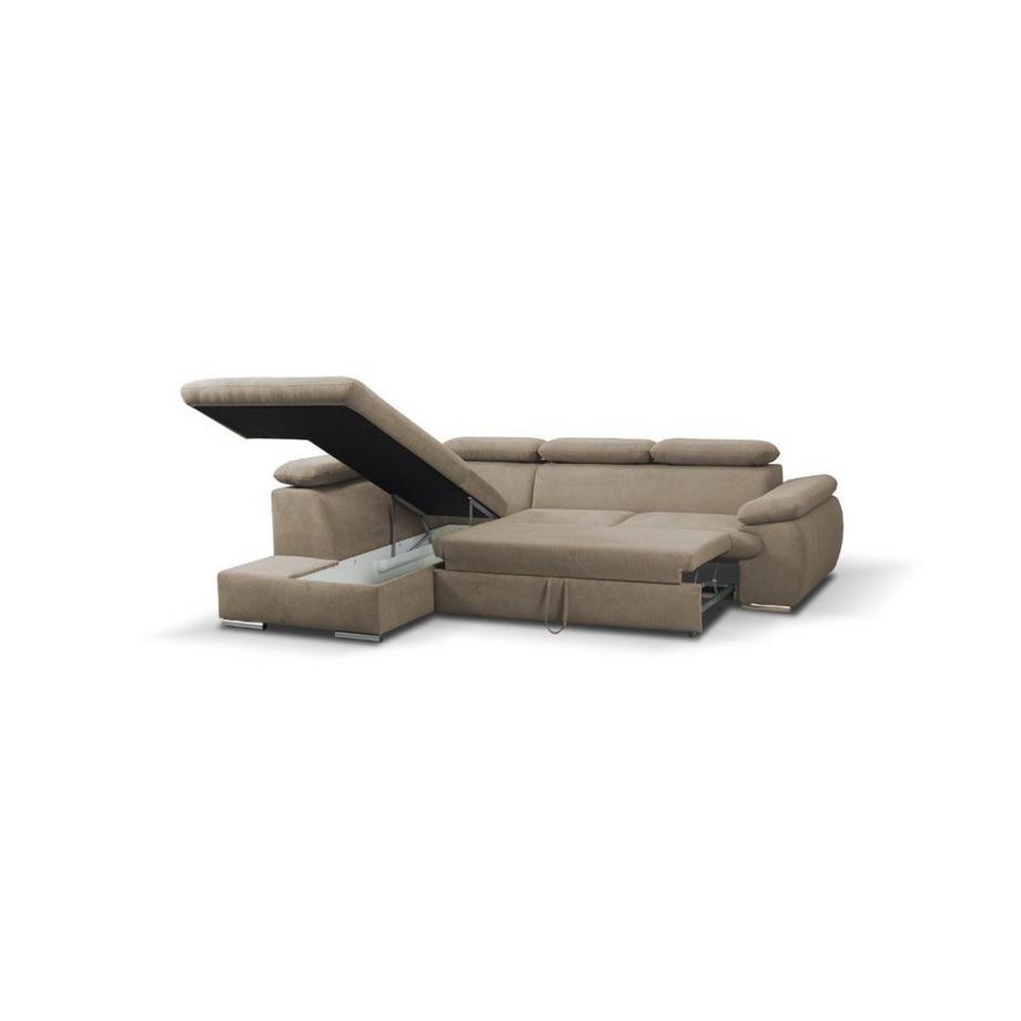 Vente-unique Ecksofa mit Schlaffunktion Bettkasten FABIEN Ecke Links  