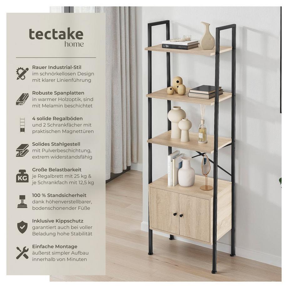 Tectake Étagère BRENTWOOD style industriel  