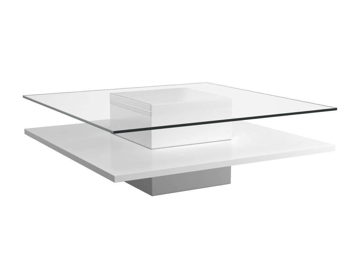 Vente-unique Table basse ISANIA Verre trempé MDF  