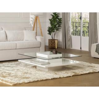 Vente-unique Table basse ISANIA Verre trempé MDF  