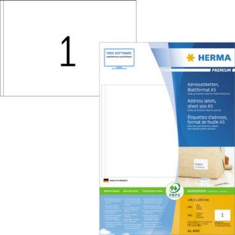 HERMA ETIQUETTE universelle PREMIUM 148.5 x 205 mm (L x H) papier 400 Etiquette/pack  